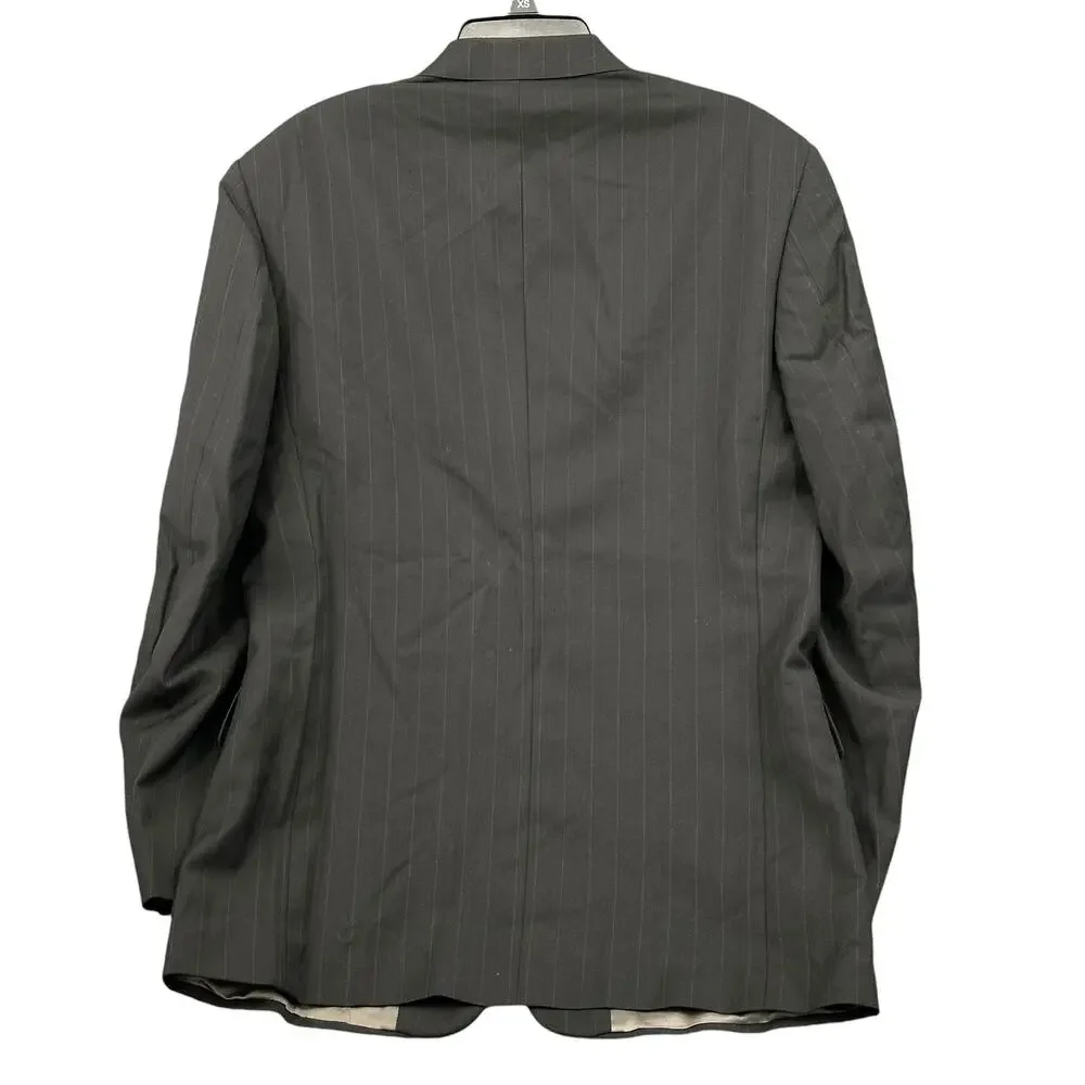 Monsieur Givenchy Suit Jacket Mens 44L‎ Black Pinstripe Sport Coat Blazer USA